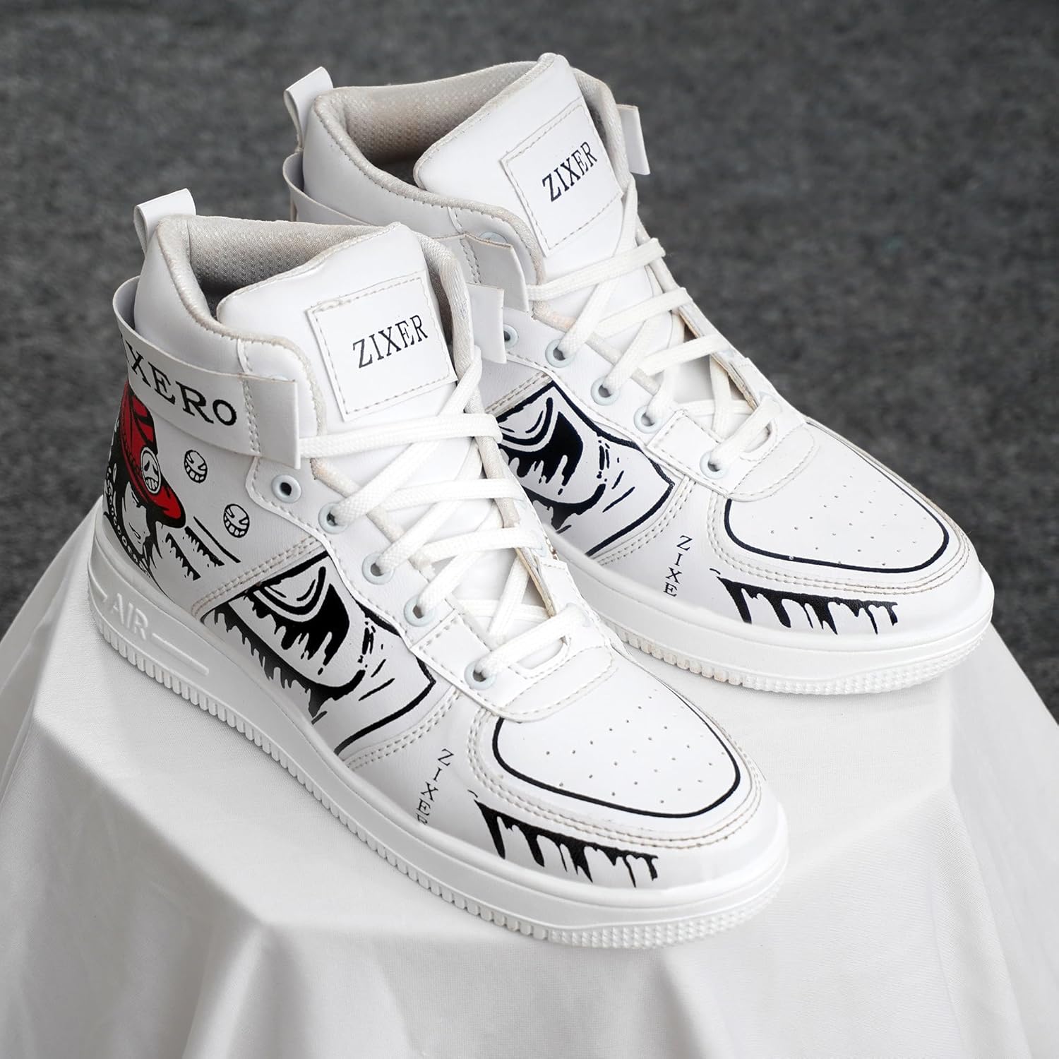 Zixer Men's Stylish High-Top Sneakers Shoes | Featuring Bold Graphic Prints That Stand Out in Any Crowd. Specially for Dancing & Moon-Walk Style | Comfortable with Lightweight, & Lace-Up Chunky Shoes 3 81K3cJS6ISL. SL1500