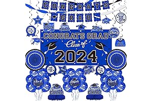 Complete 2024 Royal Blue Graduation Decorations Kit