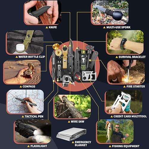 Miniatura 2 de Gifts for Men Him Dad, Survival Kits and Equipment 14 Pcs, Christmas Stocking Stuffers, Anniversary Birthday Gifts for Husband Boyfriend Guy,