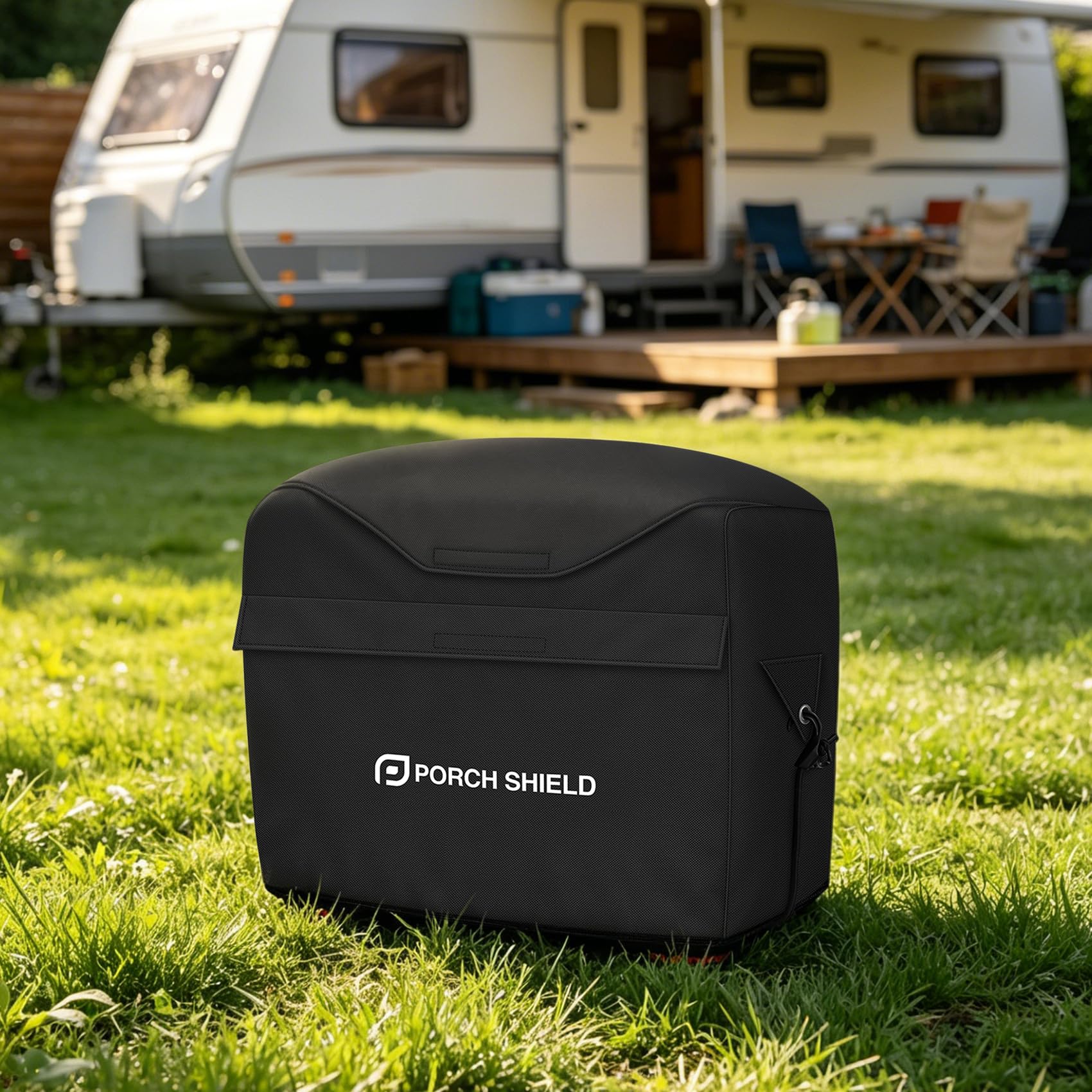 Porch Shield Housse de rangement étanche pour générateur d'extérieur pour la plupart des générateurs portables à onduleur EU2200i EU3200, 58,4 x 33 x 45,7 cm, noir