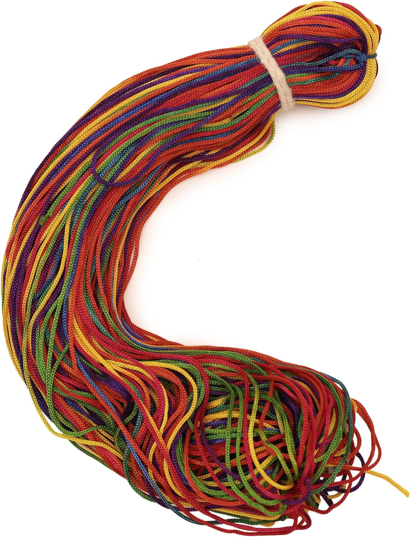 Nylon Bracelet Making Thread, Jewellery Making Thread, Colorful Threads for Hair Braiding, Dori/Rope(1Mm Thick, 95 Meters Roll), Multicolor, 1 Count