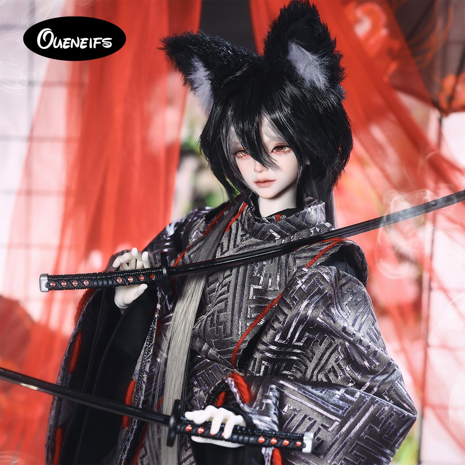Oueneifs 1/4 Aoki pełny zestaw lalka Bjd męskie japońskie kimono styl z maską na twarz zabawka z żywicy dla dzieci w wieku 15 lat