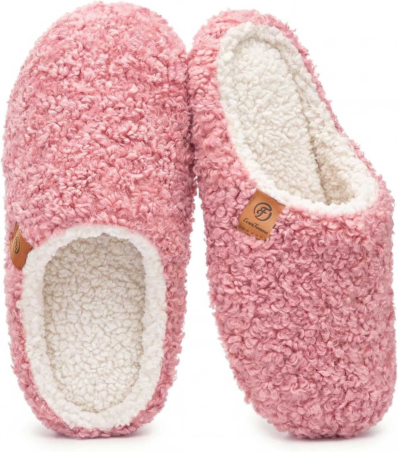 Women's Mule Slippers Comfy Warm Shearling Lightweight Breathable Memory Foam Anti-Slip House Shoes