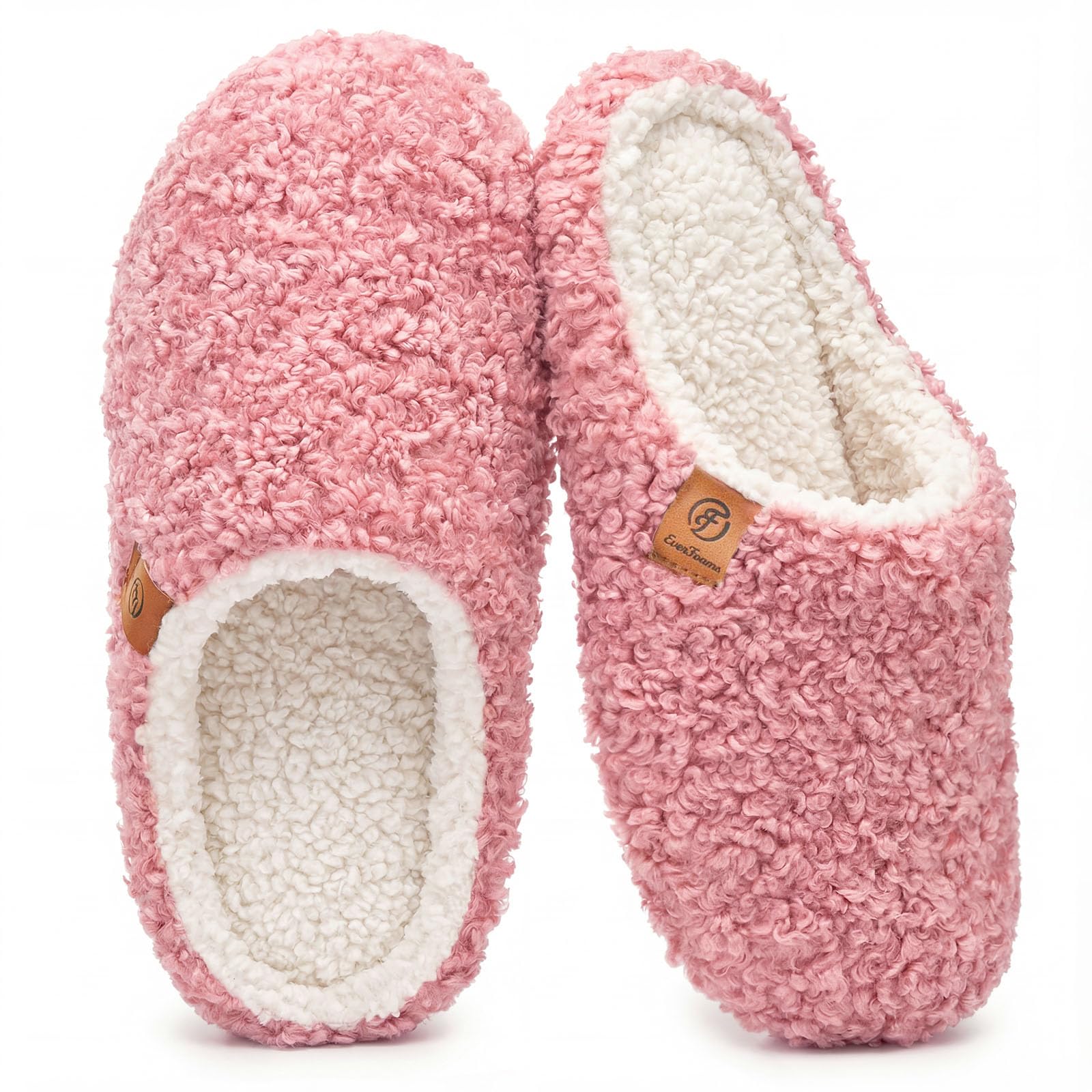Women's Mule Slippers Comfy Warm Shearling Lightweight Breathable Memory Foam Anti-Slip House Shoes