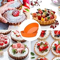 Vista 7 de Webake 8 Pack Silicone Tart and Pie Molds, 5 Inches Silicone Round Mold Individual Small Fluted Cake Pans Mini Quiche Tart Pans for Baking