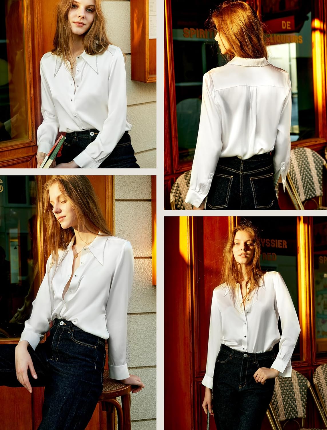 COLD POSH Silk Blouses for Women Long Sleeve Women’s 100% Pure Silk Blouses Elegant Button Down Shirt Smooth Tops Cool Shirts - Image 6