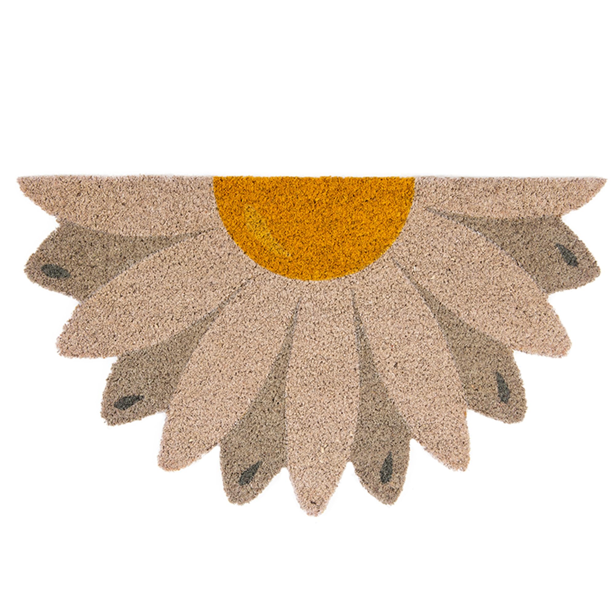 Shaped entrance mat. Original Coconut doormat with PVC anti-slip backing. Measurements: 70 x 40 cm. (Daisy, white)