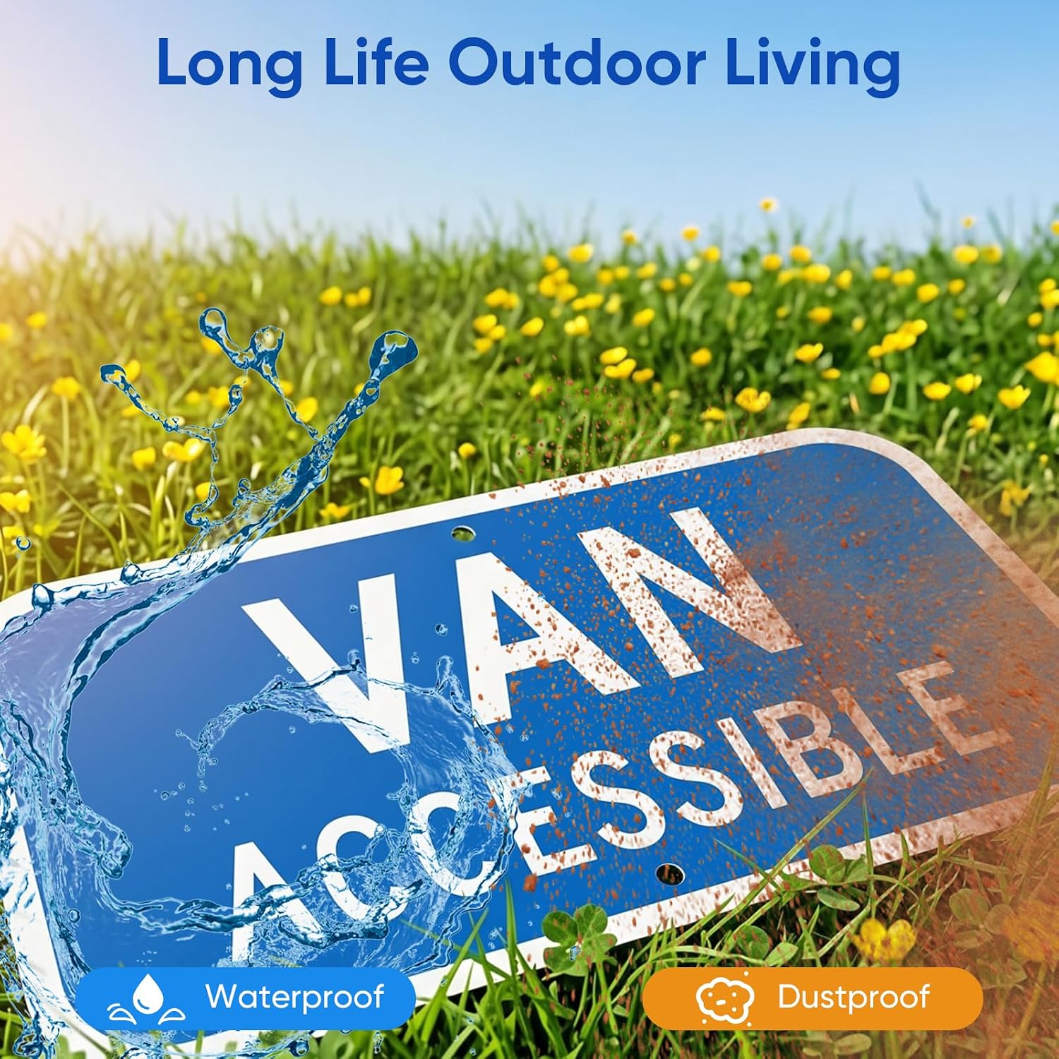 4 Pack Van Accessible Parking Sign, 12" x 6" Rust Free Aluminum Reflective, Weather Resistant, UV Protected, Easy to Mount for Handicap Parking Lots, Businesses & Public Facilities image 4