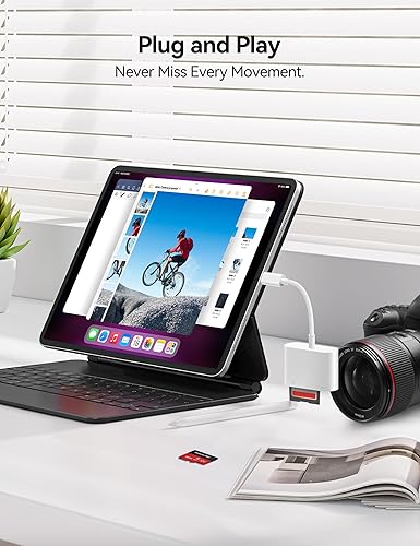 Miniatura 7 de Lector de tarjetas SD USB C para iPhone 15 iPad Mac 3 en 1 Adaptador de tarjeta de cámara de memoria USB-C con ranuras dobles y puerto USB para Mac