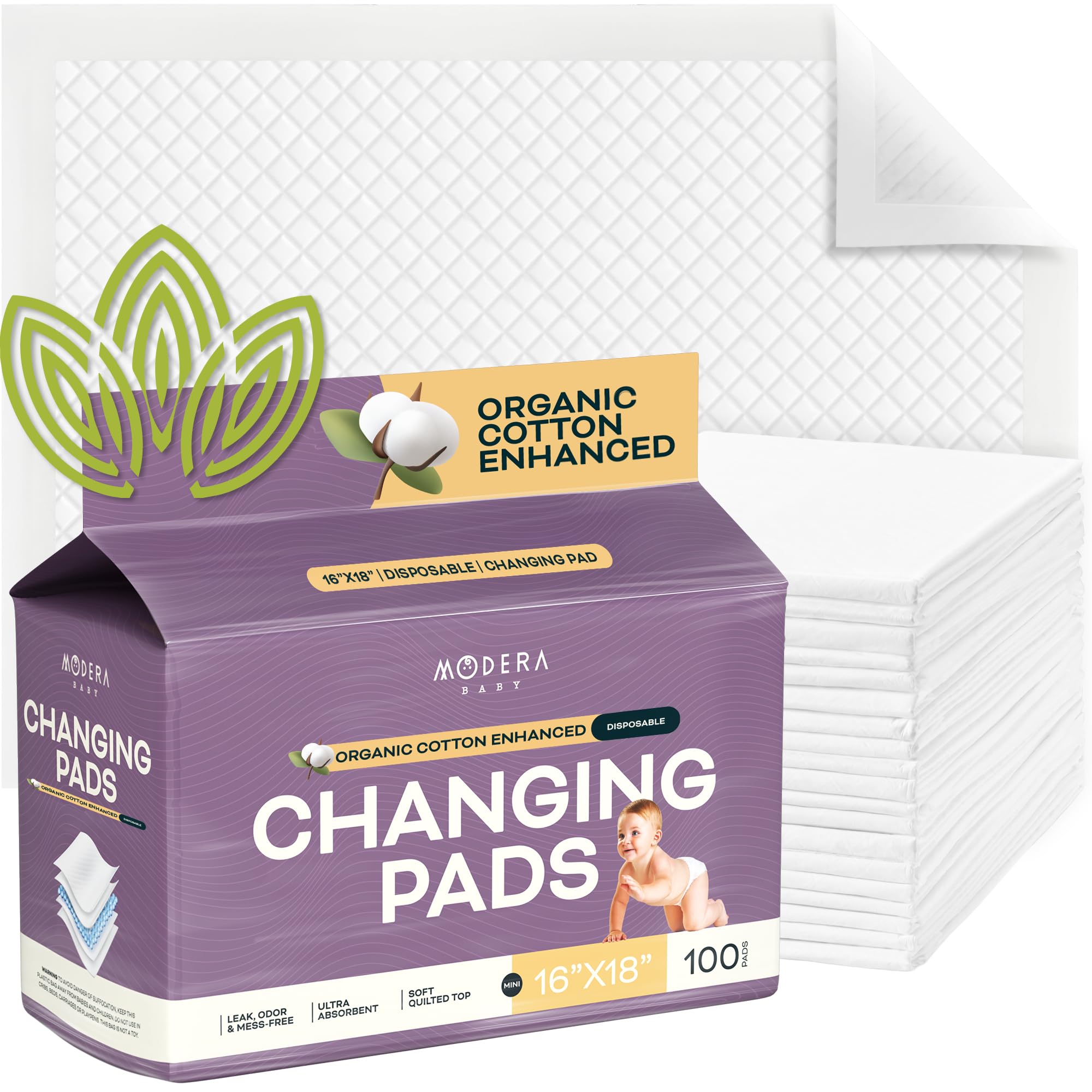 Organic Cotton Enhanced Disposable Changing Pad