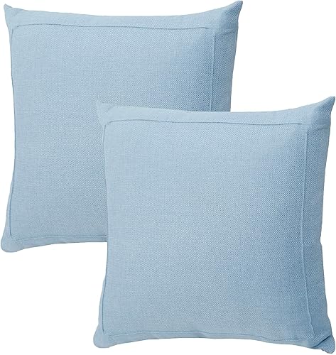 Miniatura 9 de Jepeak - Fundas de cojín de arpillera, paquete de 2 fundas de almohada cuadradas sólidas, gruesas y decorativas para el sofá o sillón, estilo casa