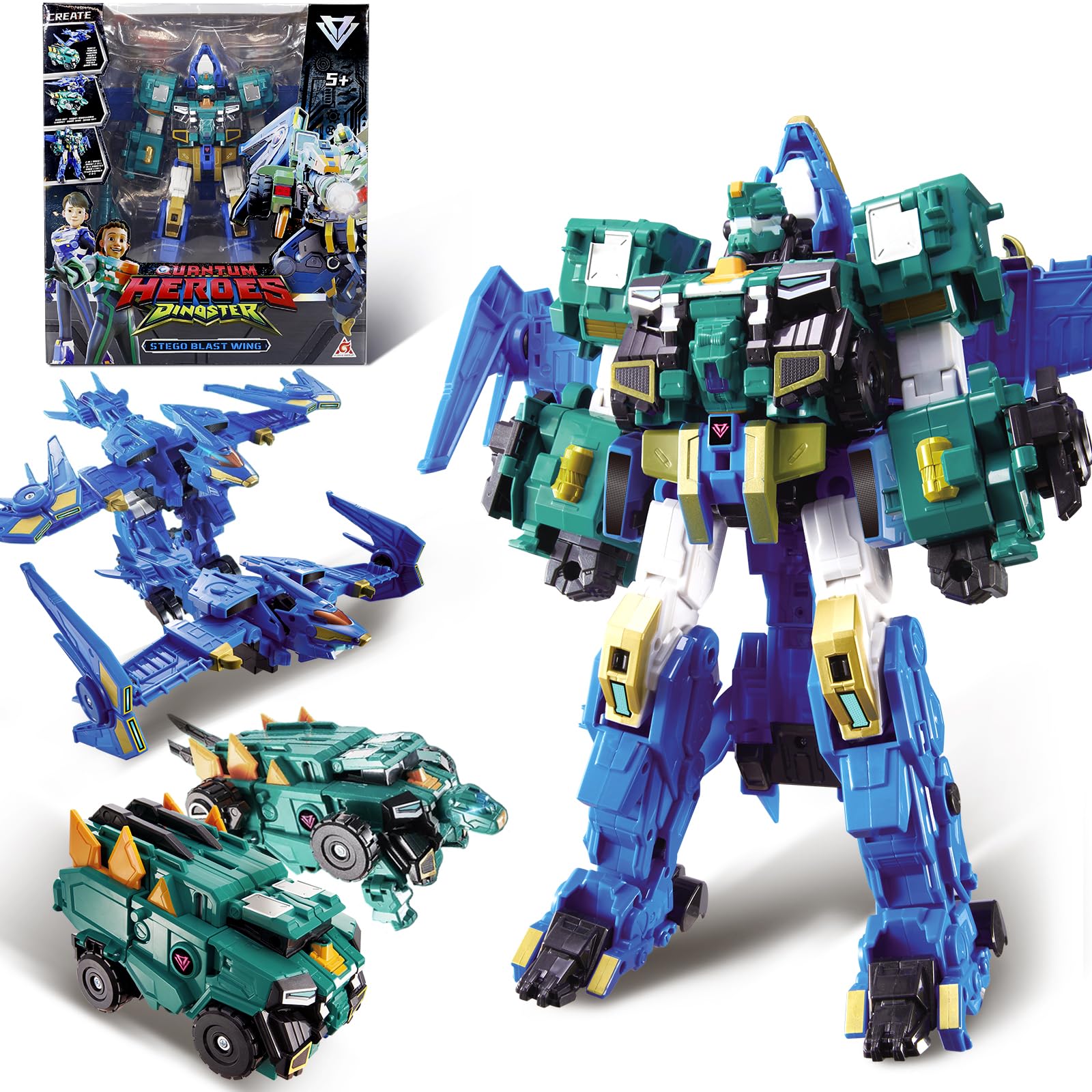 QUANTUM HEROES DINOSTER Stego Blast Wing 30cm – 3-in-1 Roboter, ab 5