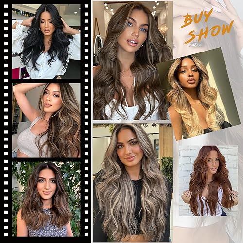 Miniatura 7 de Extensión de cabello con alambre invisible ajustable, alambre transparente, 20 pulgadas, extensiones largas onduladas, 4 clips seguros para cabello