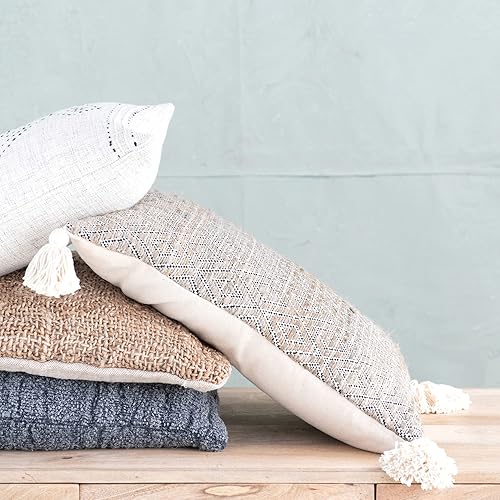 Miniatura 2 de Creative Co-Op Funda de almohada de seda lavada a la piedra y algodón tejido, color carbón