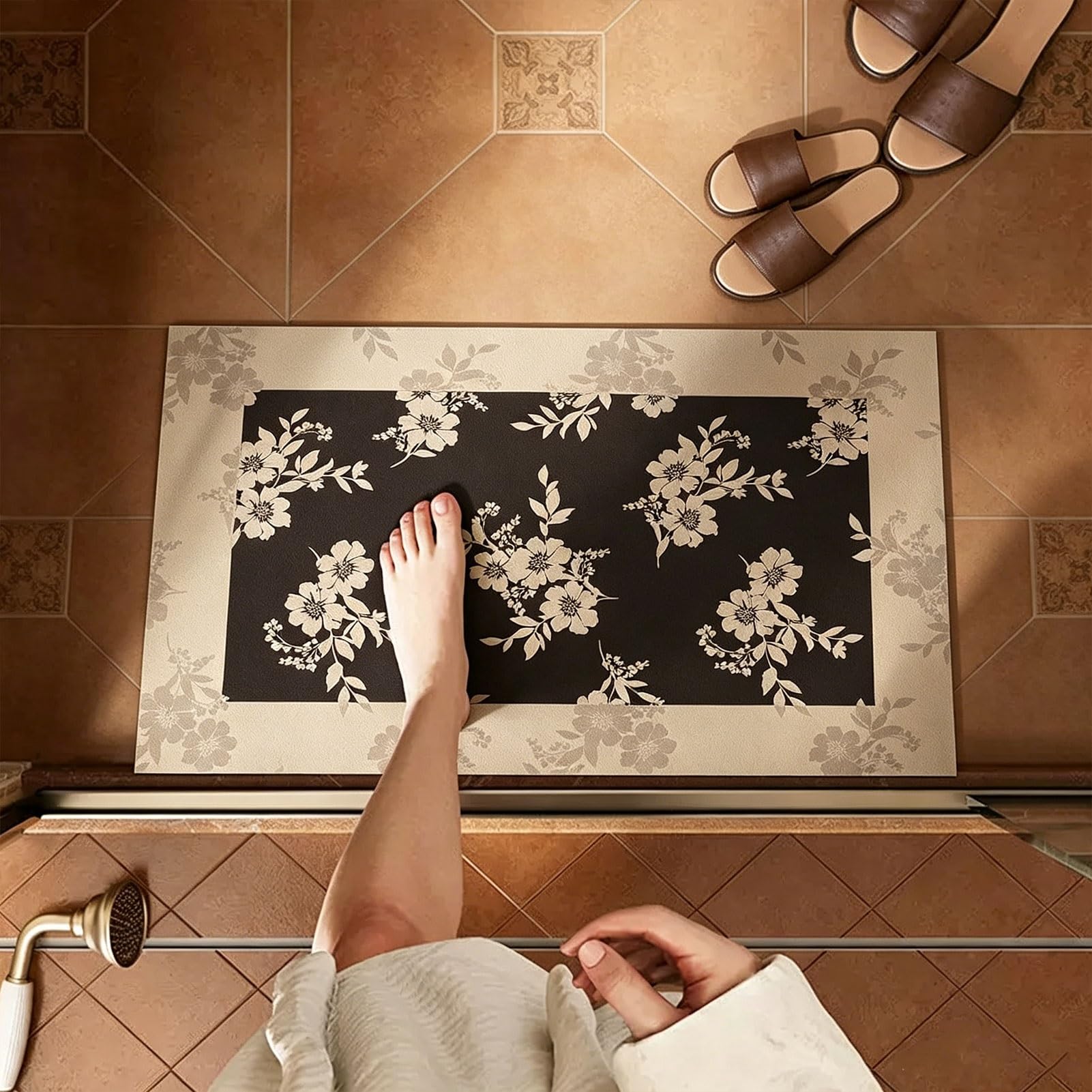 Tapis de bain de douche antidérapant et absorbant pour buanderie