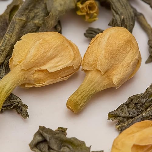 Miniatura 4 de Zyanna Té verde de jazmín  Té verde Darjeeling prémium con brotes de jazmín natural de la India, té verde suelto floral de hoja entera,