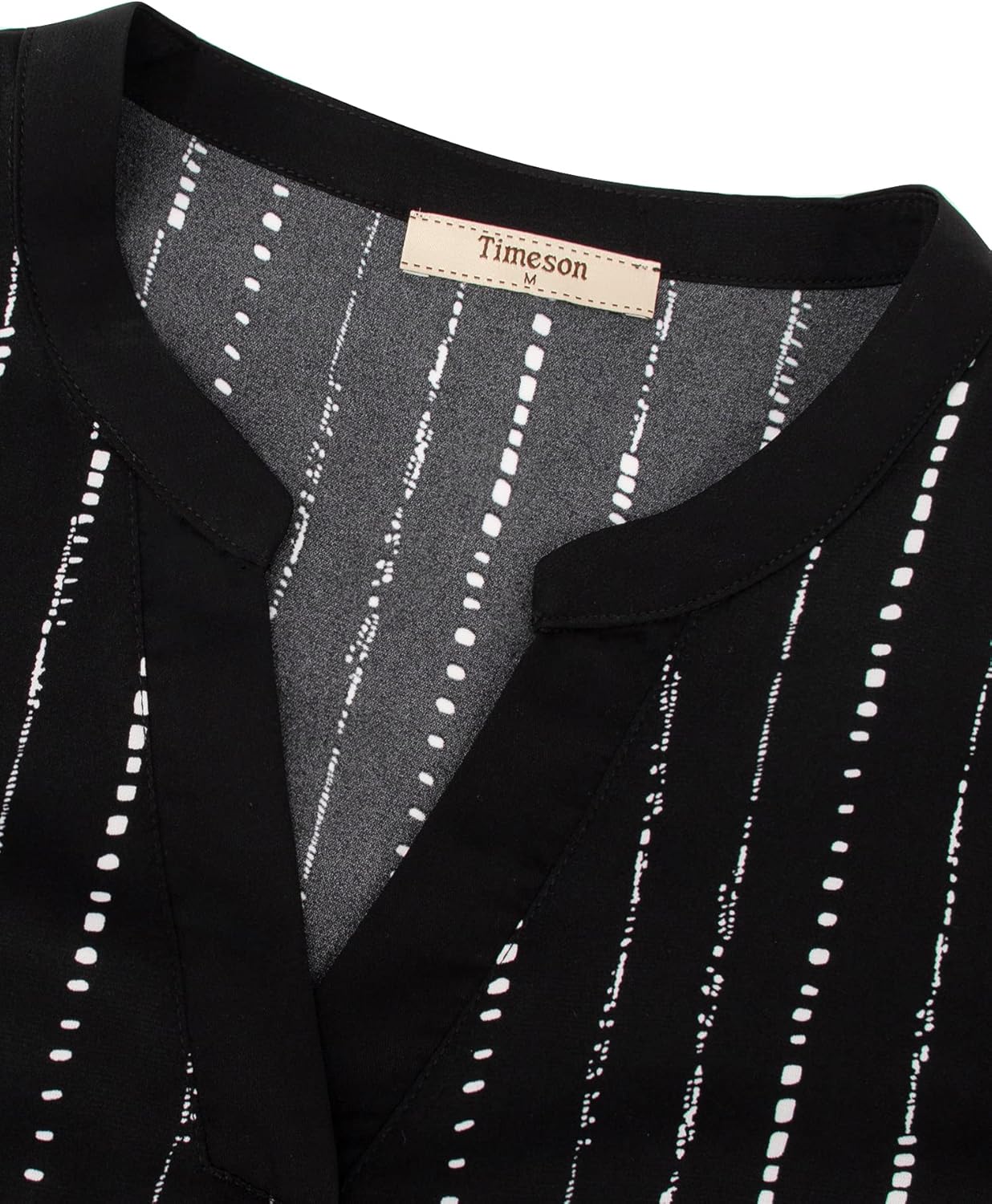 Timeson Women's V Neck Short Sleeve Curved Hem Sheer Chiffon Blouse Shirts Tops - Image 4