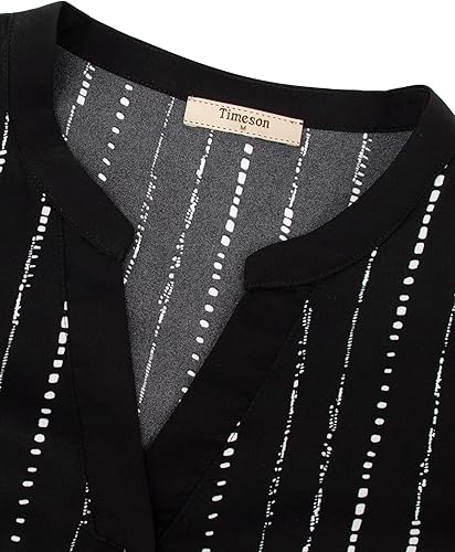 Miniatura 5 de Timeson Blusa de gasa con cuello en V sin mangas para mujer, camisas de oficina para trabajo