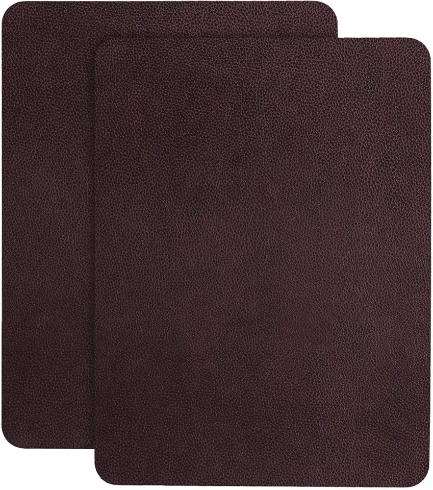 Fita adesiva para reparo de couro para sofá, 20 x 28 cm, 2 peças, assento de carro, cadeira de escritório, móveis de couro, kit de remendo de reparo de vinil para móveis (marrom acastanhado)