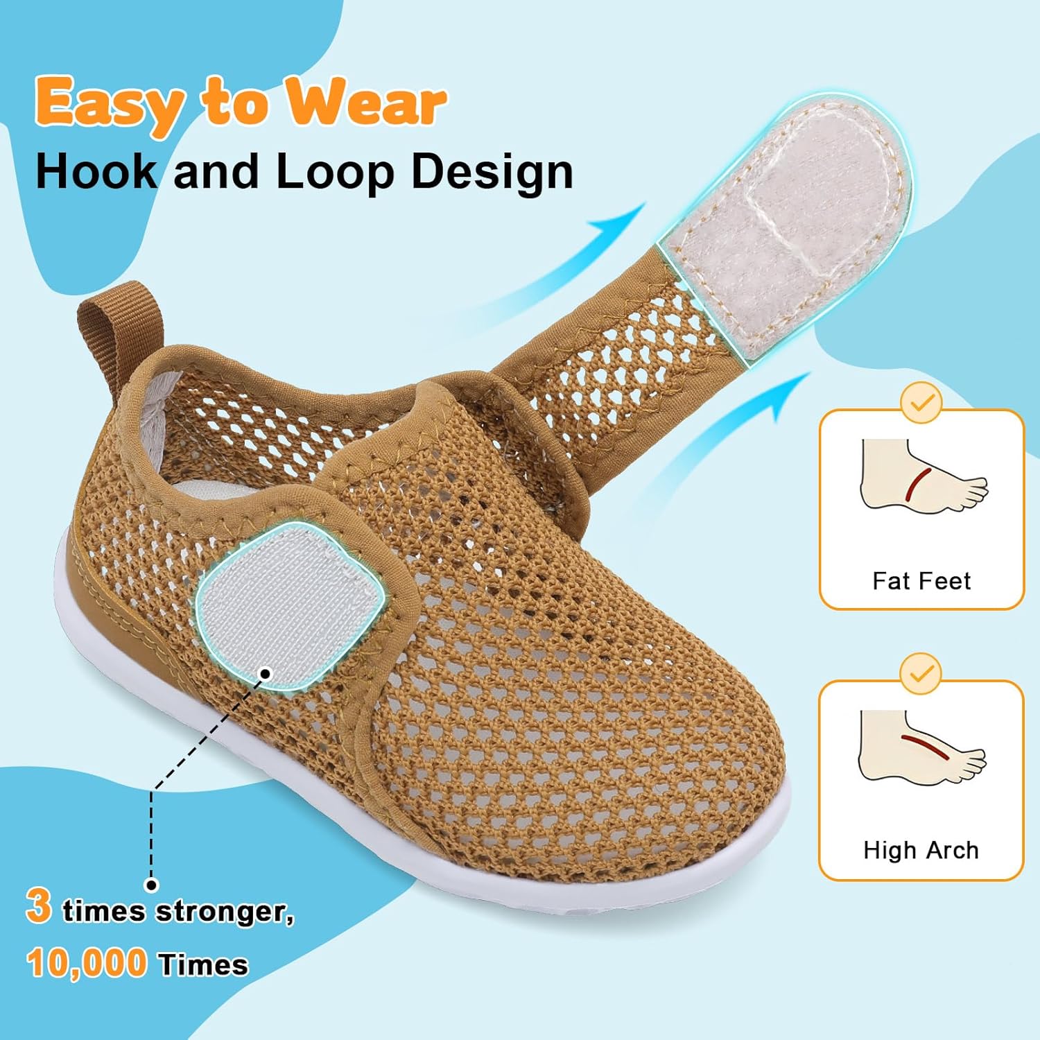 JOINFREE Baby Water Shoes Toddler Boys Girls Sandals Baby Lightweight Beach Swim Pool Shoes Kids Barefoot Quick-Dry Auqa Socks Infant First Walking Shoes - Image 5