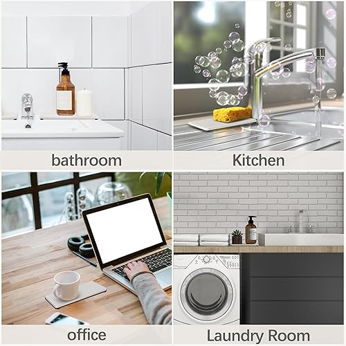 Miniatura 28 de 2 posavasos rectangulares de diatomita absorbentes de agua, diseño ranurado, piedra absorbente de agua utilizada para jabones de manos, plantas