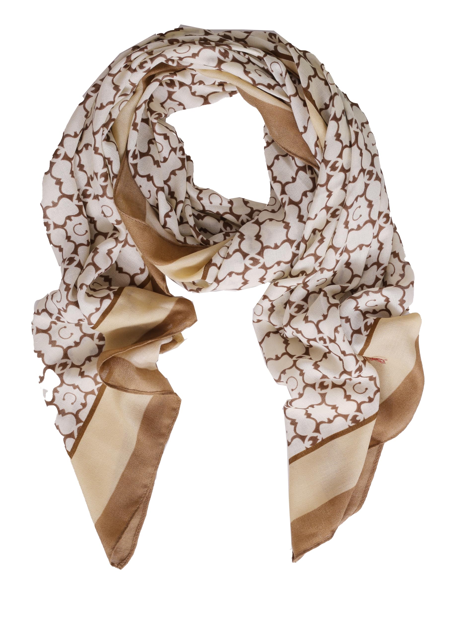 ICWWomen's Side Border Print Cotton Scarf Stoles Shawl Head Scarve