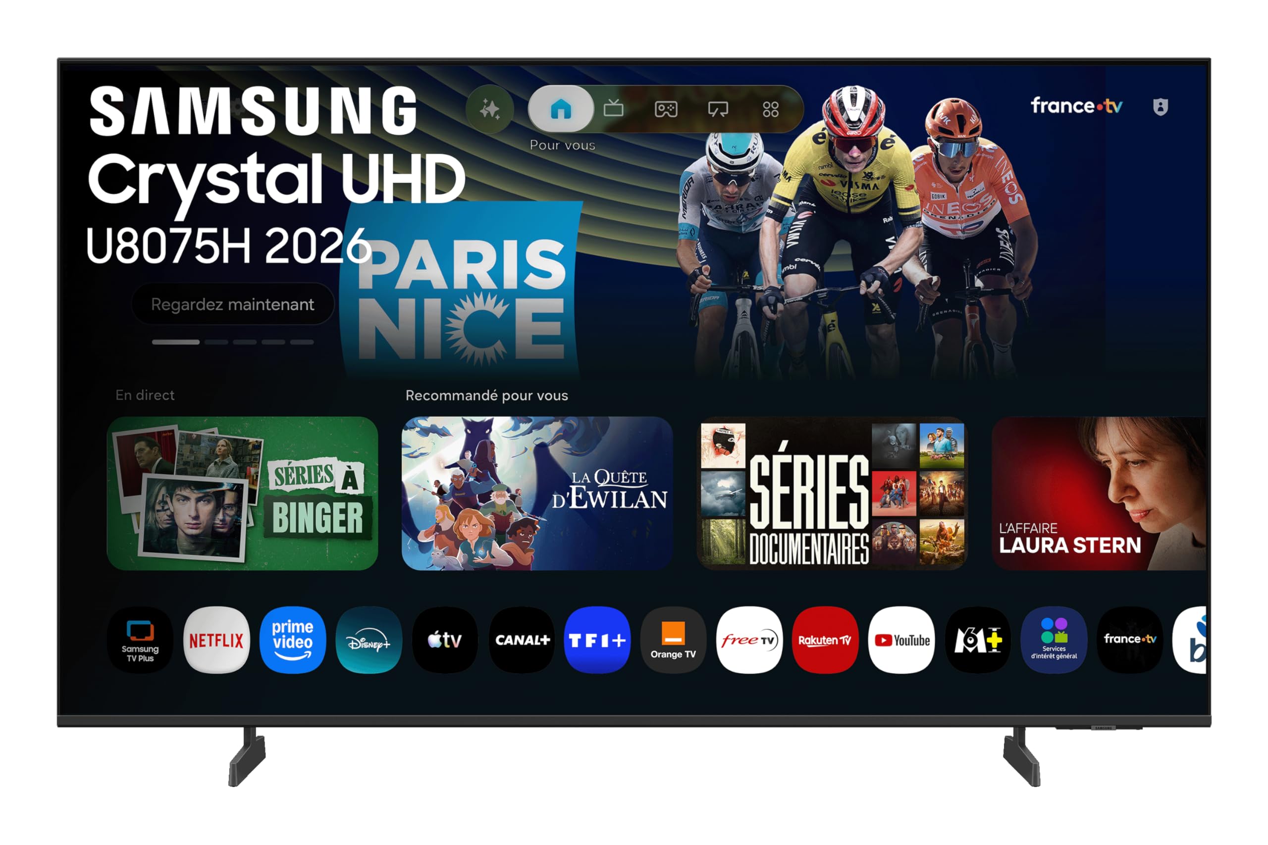 Samsung Smart TV 65 Pouces U8075H Crystal UHD 4K, PurColor, Upscaling 4K, Motion Xcelerator, Dynamic Sound Pack, Gaming Hub, Mode Football, Vision AI Companion [2026]