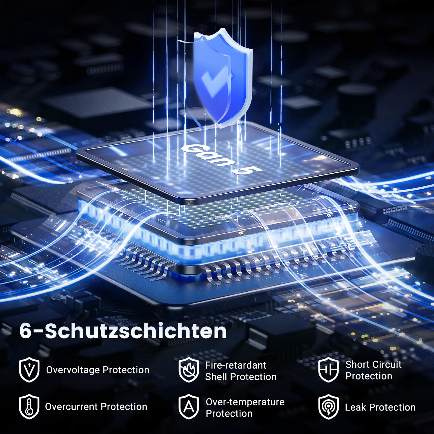 HSSNS 700W Ladegerät – 10-Port Schnellladegerät mit GaN, 6× USB-C & 4× USB-A, PD & PPS für MacBook, iPad, iPhone