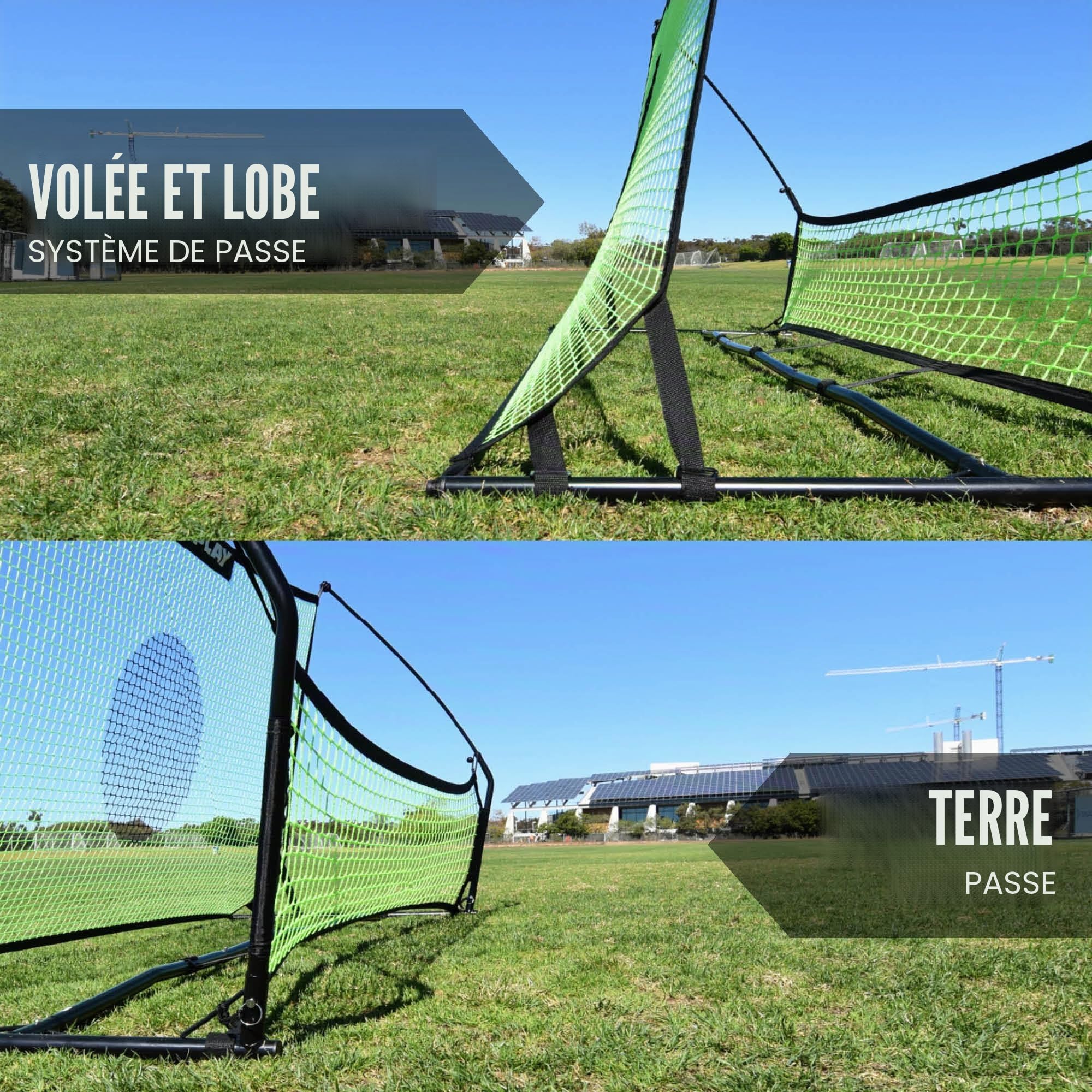 QUICKPLAY Tekkers Trainer Filet de Rebond Football Portable, Double Filet à Rebond, Entraînement Football
