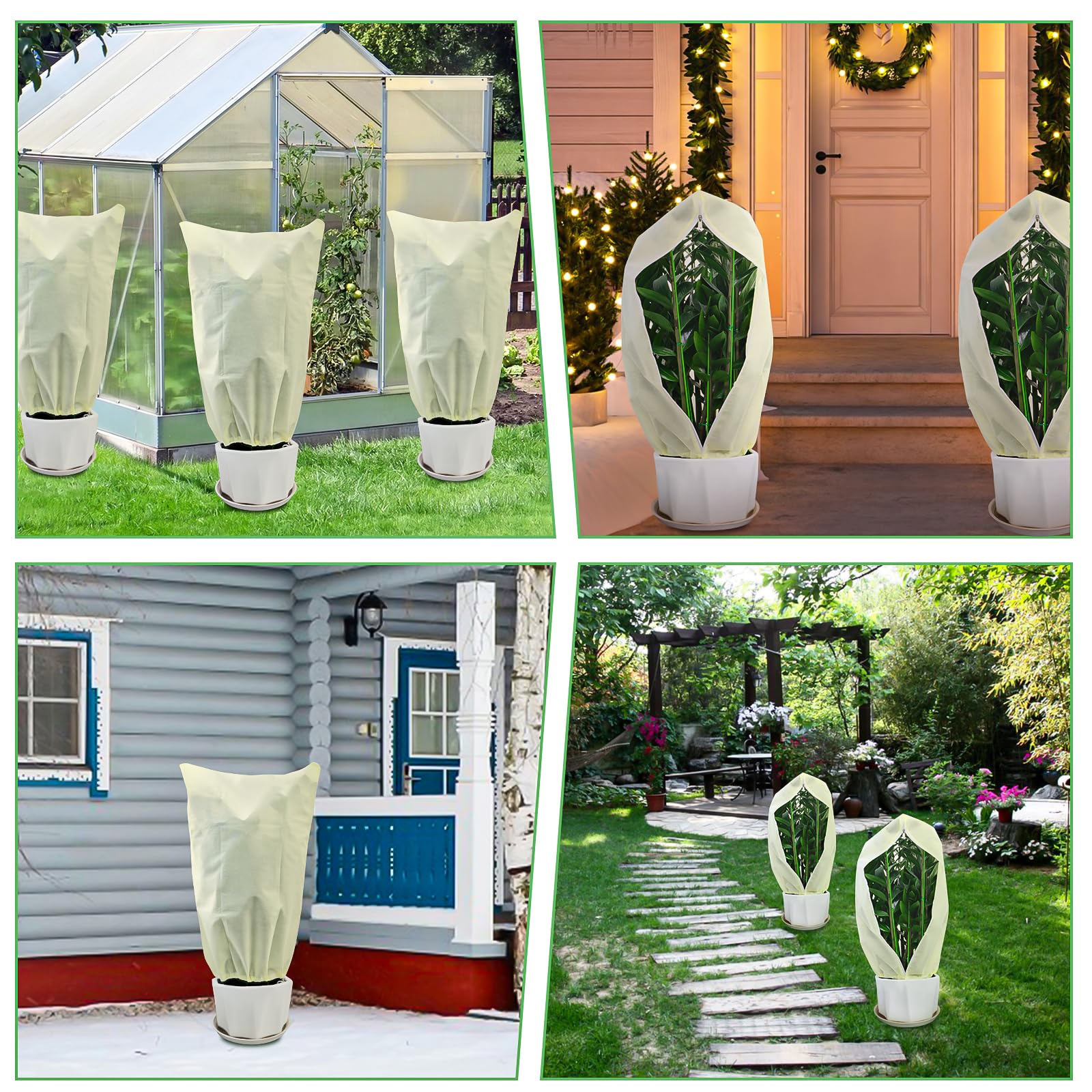 4pcs Plant Fleece Frost Protection Jackets 60x80cm Garden Fleece