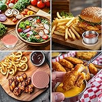 Vista 5 de 3 tazas de aderezo de acero inoxidable de 1.6 onzas con tapa de silicona a prueba de fugas, recipiente de salsa reutilizable, caja de condimentos