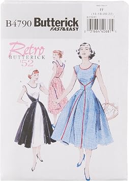BUTTERICK Patterns B4790 Misses Wrap Dress, Size FF 16-18-20-22,Blue