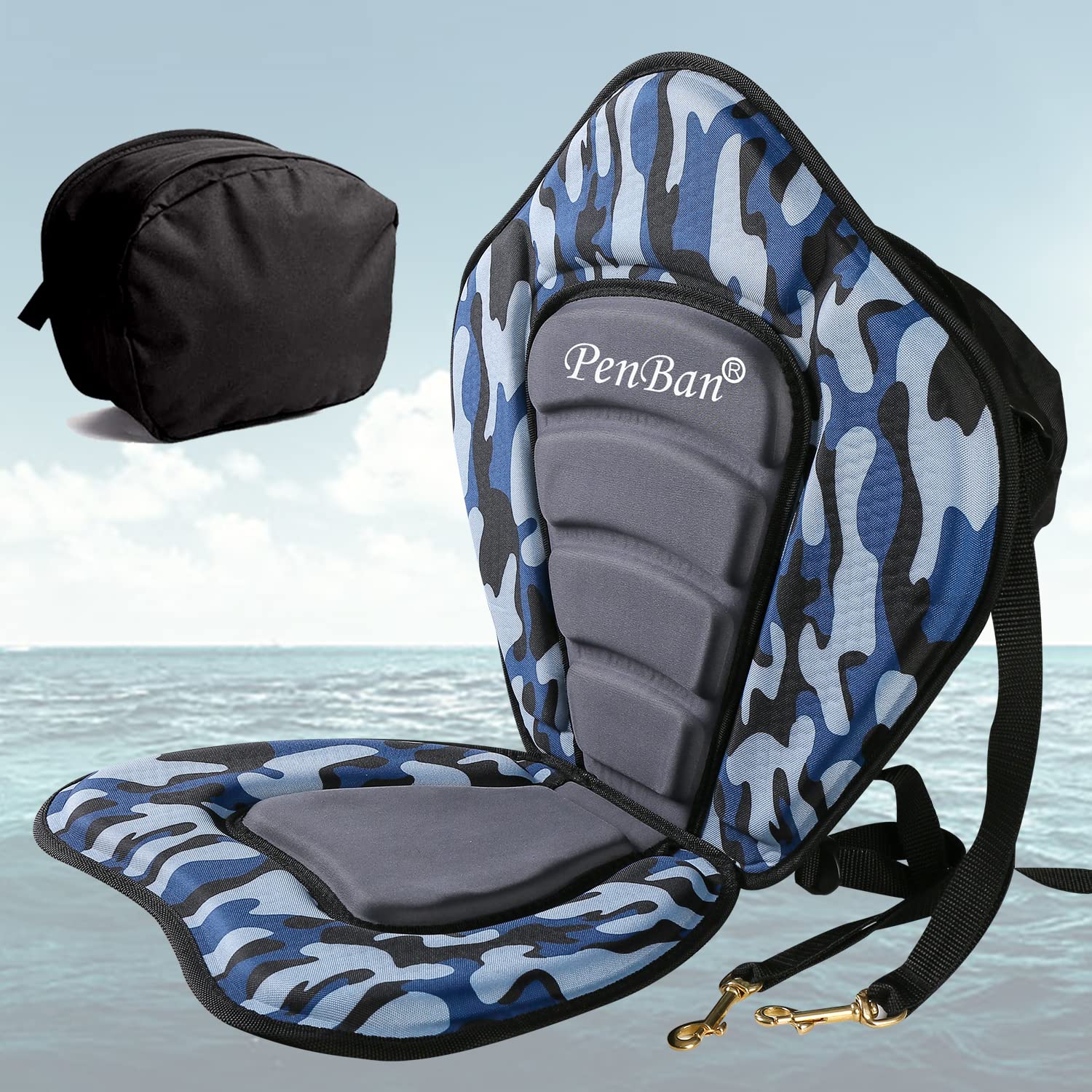 Universal Deluxe Kayak Seat,Fishing Boat Seat with Storage Bag,Detachable Paddle Board Seat,Adjustable Lifetime Kayak Accessories,for Kayak,sup and Canoe etc