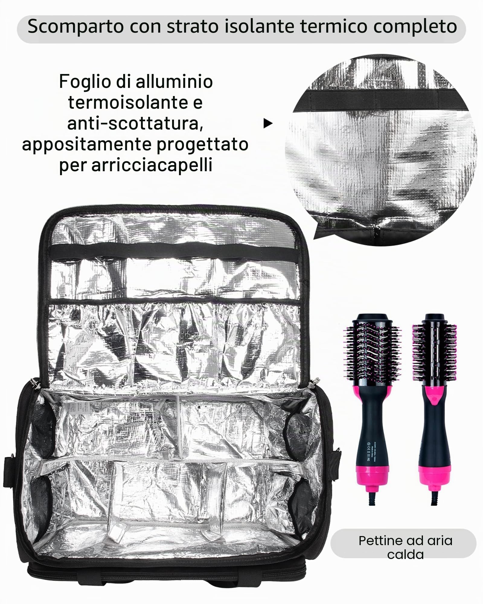Borsa professionale da parrucchiere grande – Heatproof Makeup & Hair Tool Zaino per curling parrucchiere