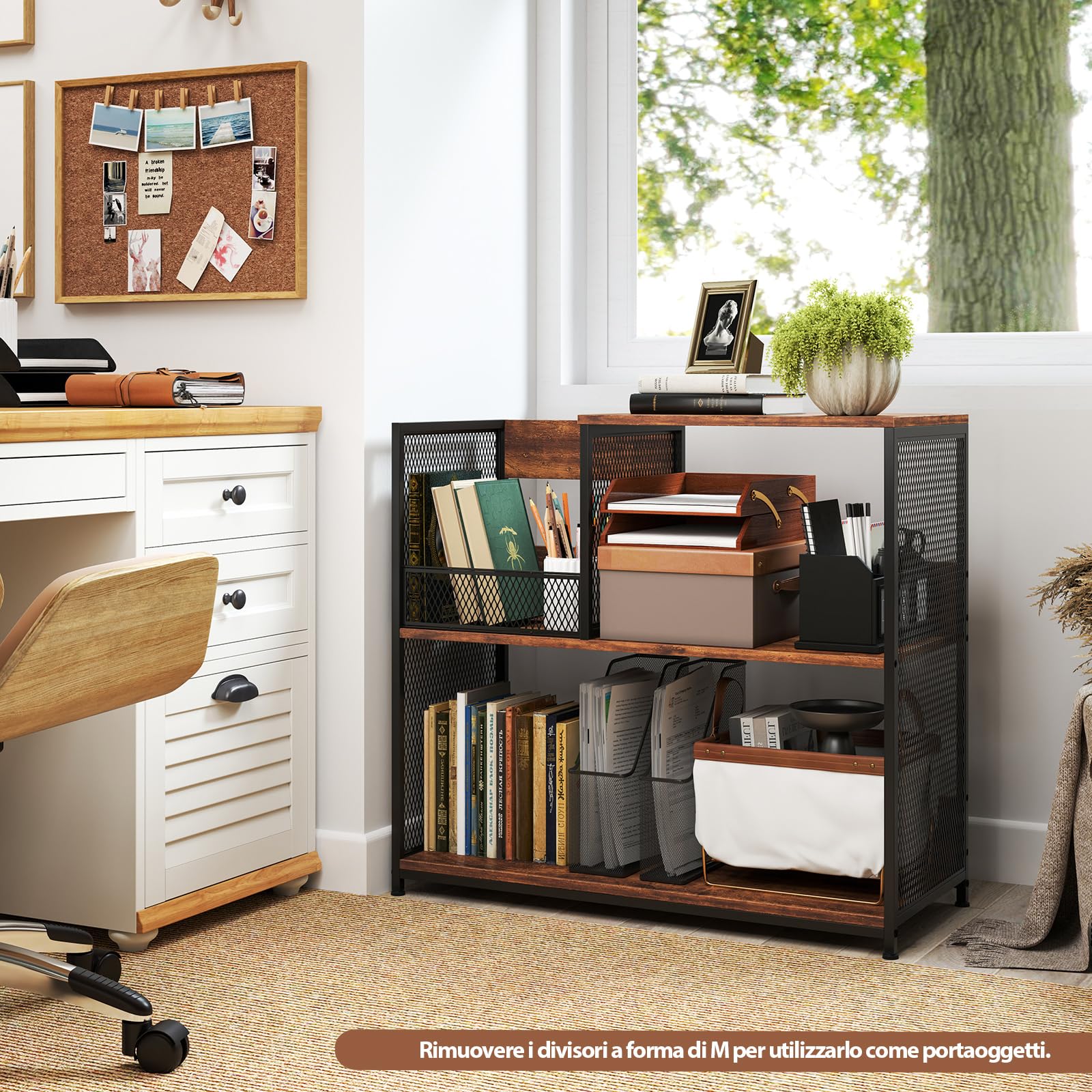 RELAX4LIFE Supporto per Giradischi, Porta Giradischi Vinili a 3 Ripiani, Mobiletto Multiuso Espositore per Ufficio, Soggiorno, 83 x 36 x 76,5 cm