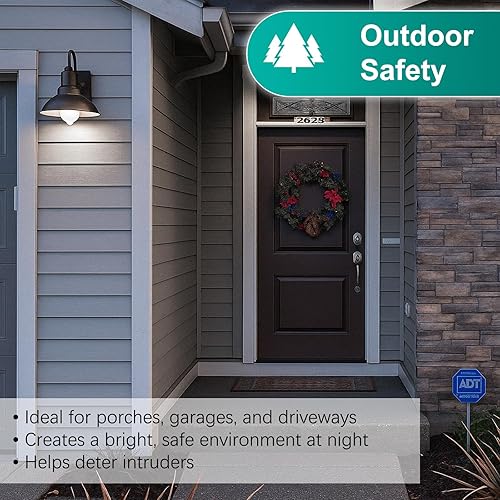 Miniatura 7 de DiCUNO PIR - Bombillas con sensor de movimiento para exteriores, 8 W (equivalente a 60 W), bombilla LED de seguridad activada por movimiento