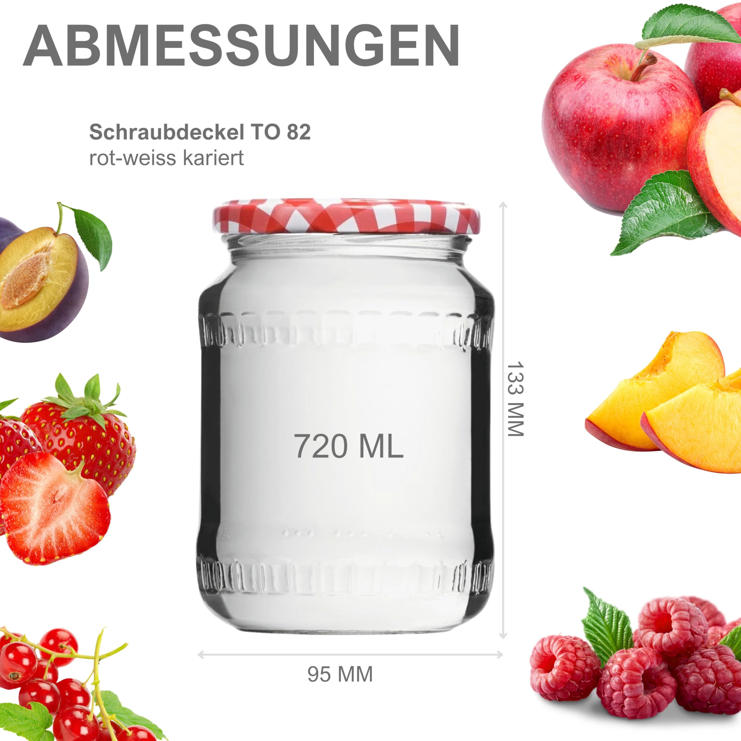 12 tarros de conservas de 720 ml con tapa y etiquetas