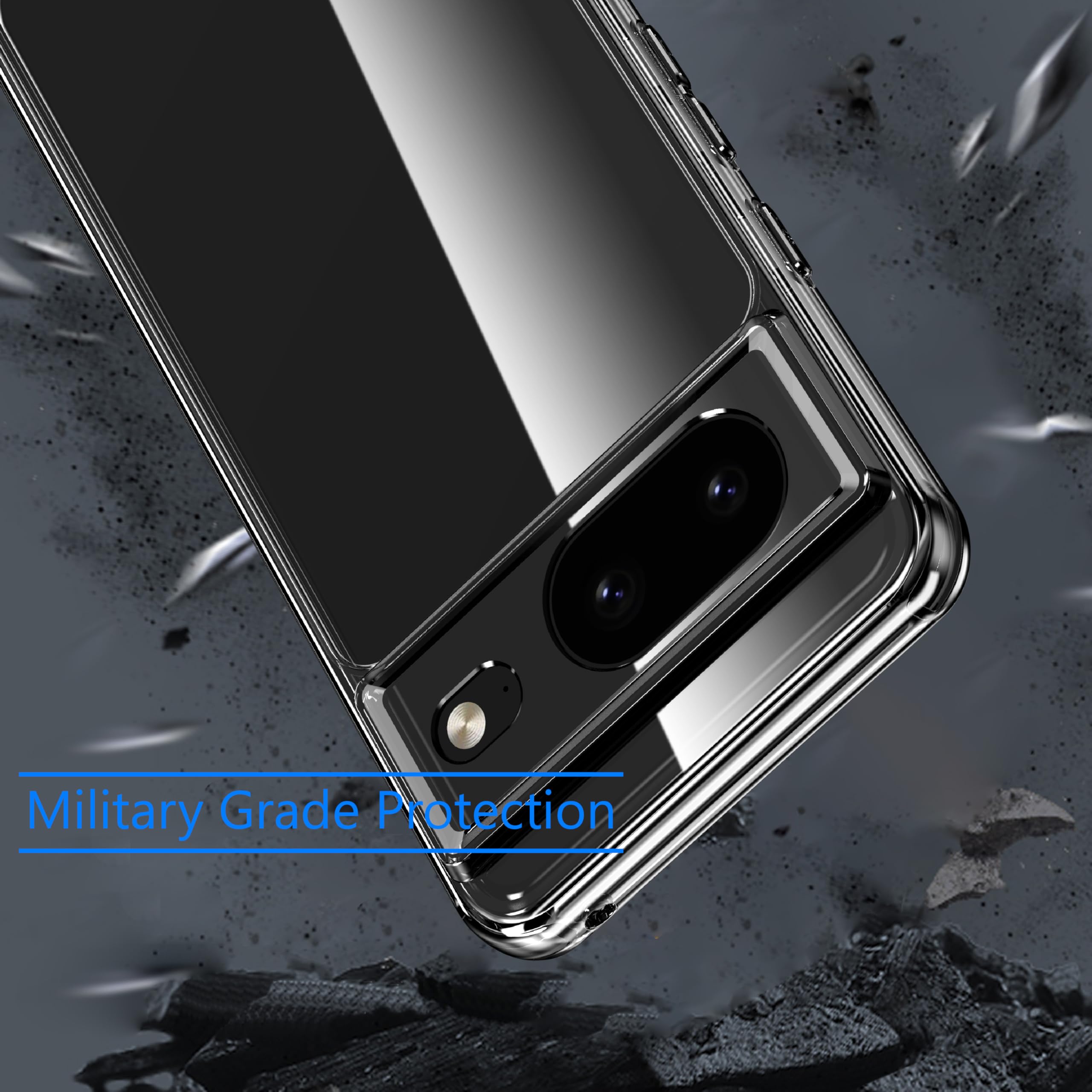 PAIDAAR Crystal Clear Magnetic Case For Google Pixel 8a, Compatible With MagSafe, [Strong Magnet] [Non-Yellowing] [10FT Military Grade Protection] Transparent Slim Phone Case Bumper Thin Cover - Clear - View #4