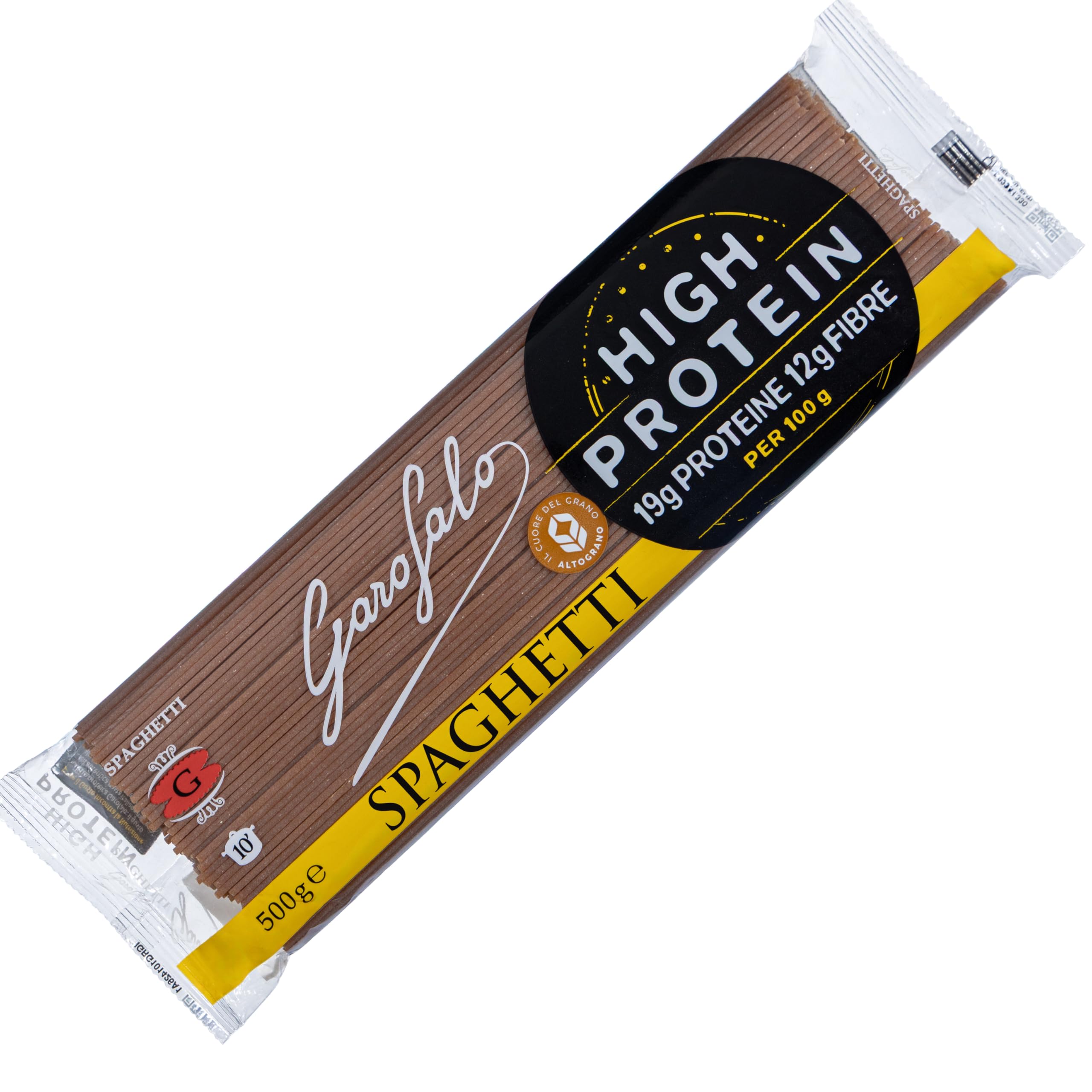 Garofalo High Protein Spaghetti Pasta, Premium Durum Wheat Semolina, 19 g Protein & 12 g Fibre per 100 g, Italian Made, 500 g