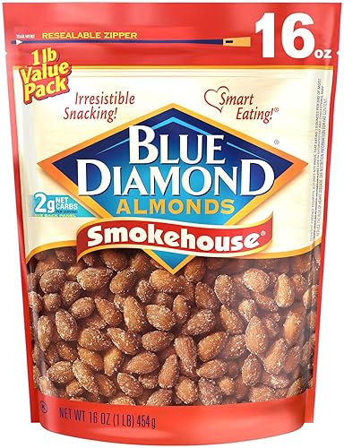 Miniatura 1 de Blue Diamond Almendras sin gluten frutos secos con sabor ahumado bolsa resellable de 16 onzas 1 paquete