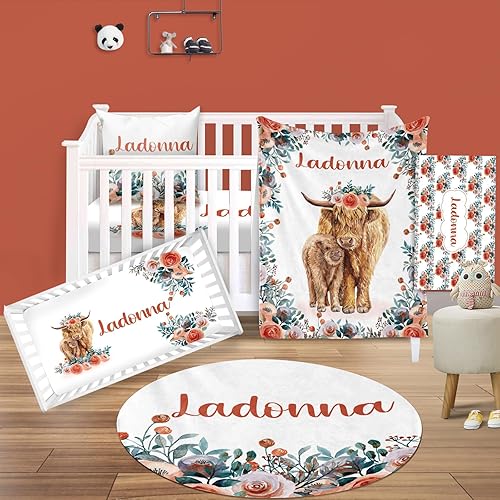 Juego de ropa de cama personalizada para cuna decoración personalizada para guardería, manta de bebé, sábana bajera para cuna, funda para cambiador,