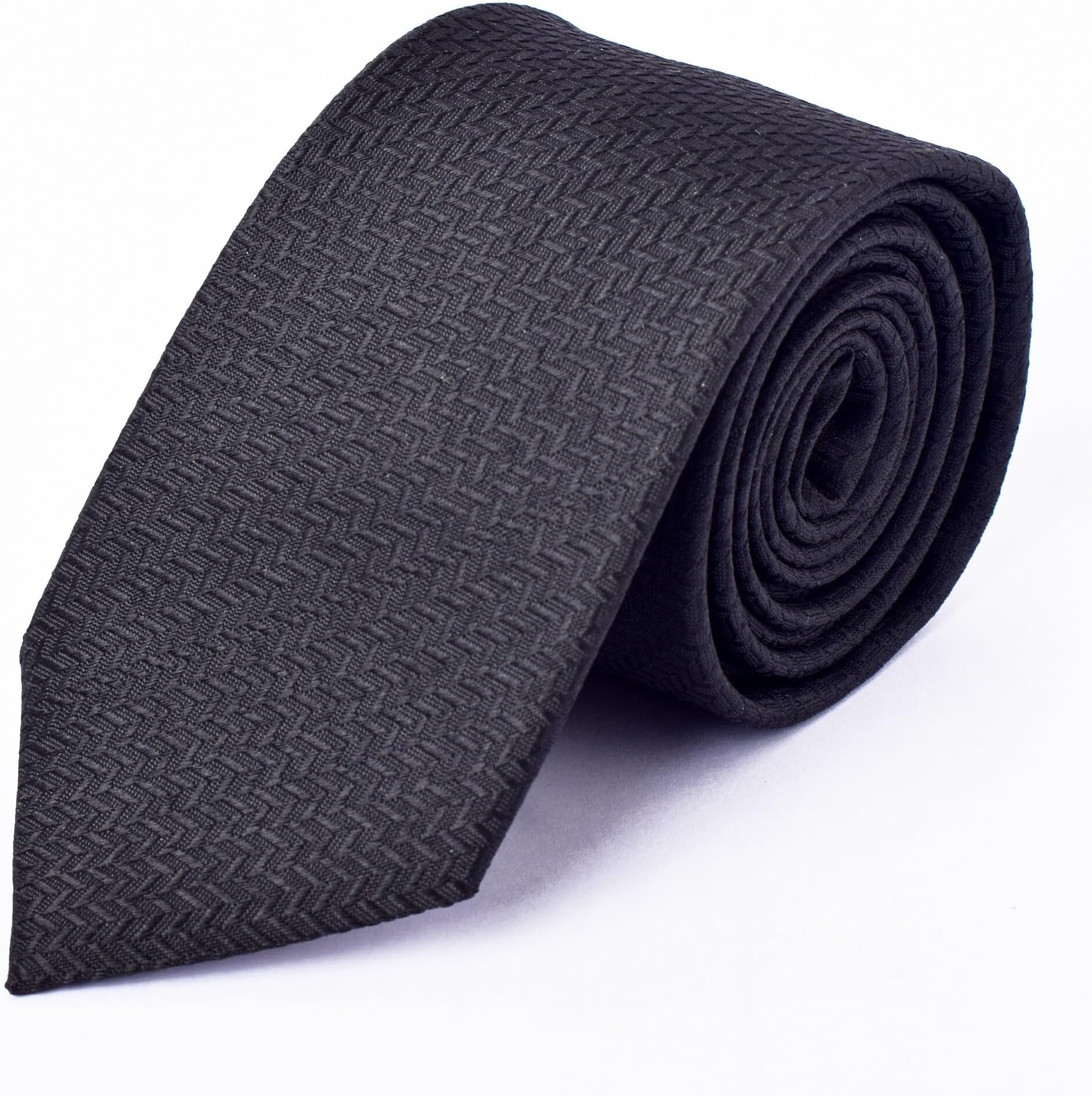 Necktie For Men’s| Solid Color Regular Necktie and Skinny Width for Office, Interview, Wedding Formal Dress Casual Business Ties for Daily Dress, Weddings, Necktie with Multiple Colors (Black)