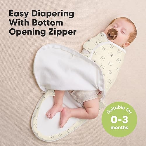 Miniatura 2 de Saco de Dormir para Bebé con Cremallera - Paquete de 3 Mantas para Recién Nacidos 0-3 Meses, Lactante, Niñas, Niños, Saco de Dormir para Recién
