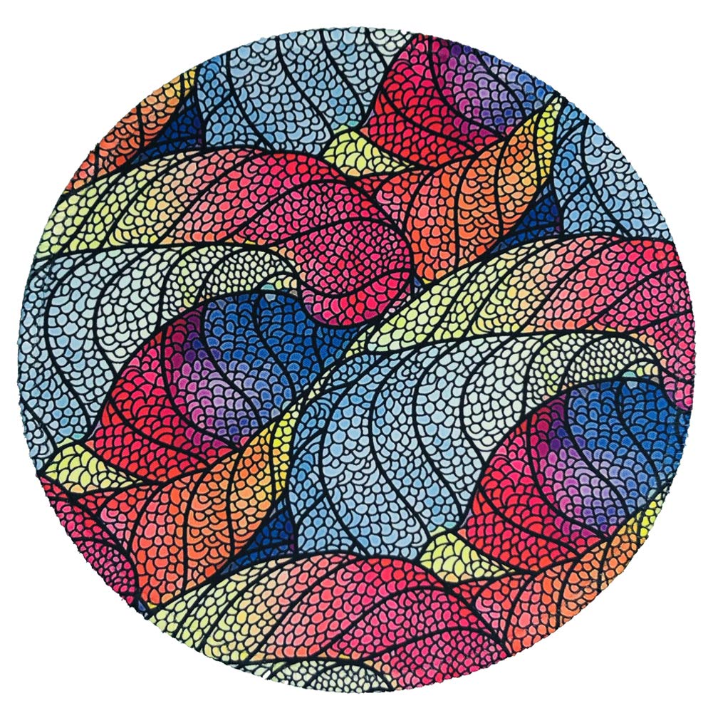 Nakapa Mouse Pad,Anti Slip Rubber Round Mousepads Desktop Notebook Mouse Mat for Working and Gaming (Colorful Leaves)