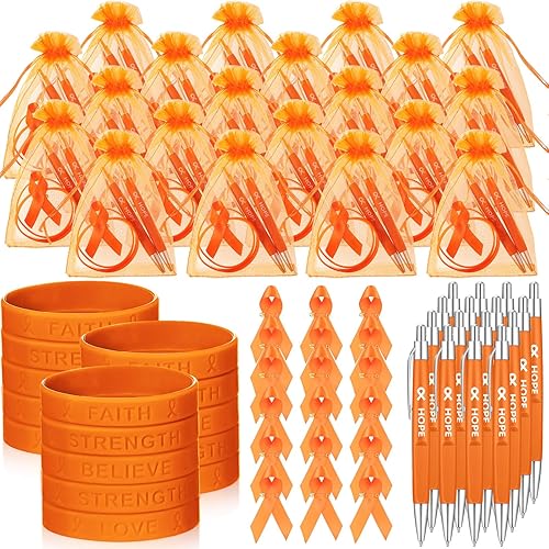 Miniatura 9 de Juego de 50 regalos de concientización sobre el cáncer de mama, incluye cinta para concientización sobre el cáncer, pulsera y bolsas para violencia