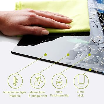 murando Spritzschutz Glas für Küche 80x60 cm Küchenrückwand Küchenspritzschutz Fliesenschutz Glasbild Dekoglas Küchenspiegel Glasrückwand Fliesen Mosaik - f-B-0288-aq-e