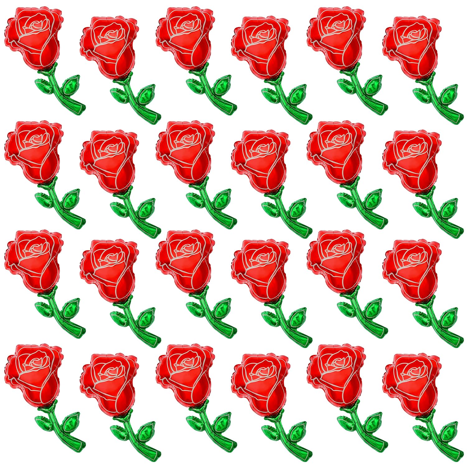 TaoQ C 24 Piezas globos de rosa de San valentín, 30 cm Globo de papel de aluminio de San Valentín para La fiesta de San Valentín, la decoración de la fiesta de cumpleaños de la boda