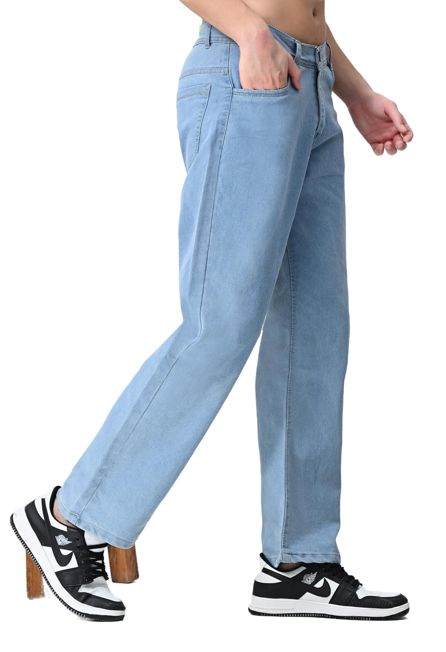 comfits Loose Fit Baggy Jeans, Sky Blue, Straight Leg Denim-picture-43