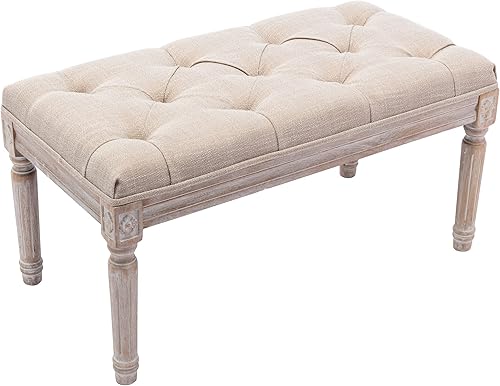chairus Banco otomano tapizado con tela