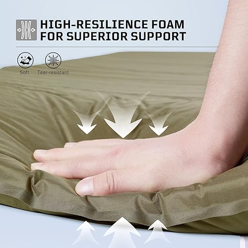 Miniatura 3 de Colchoneta de dormir autoinflable para campamento, colchón inflable aislado para invierno, con almohada, válvulas dobles, espuma viscoelástica,